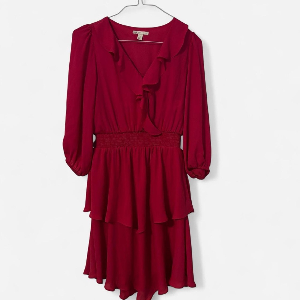 Hot Pink Size S Tiered Dress